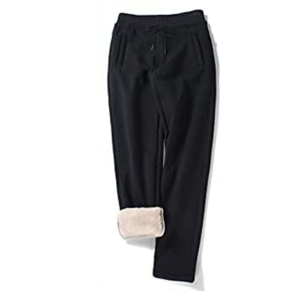 Women's Winter Fleece Sherpa Lined Sweatpants Joggers M *NWOT* - Picture 2 of 8